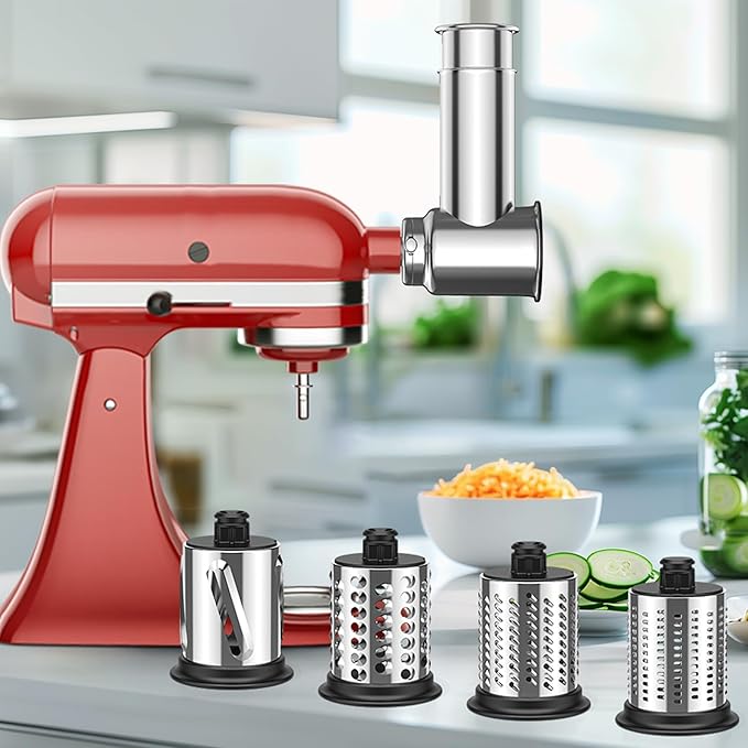 Slicer Shredder Attachment for Kitchenaid Stnad Mixer, Stainless Steel