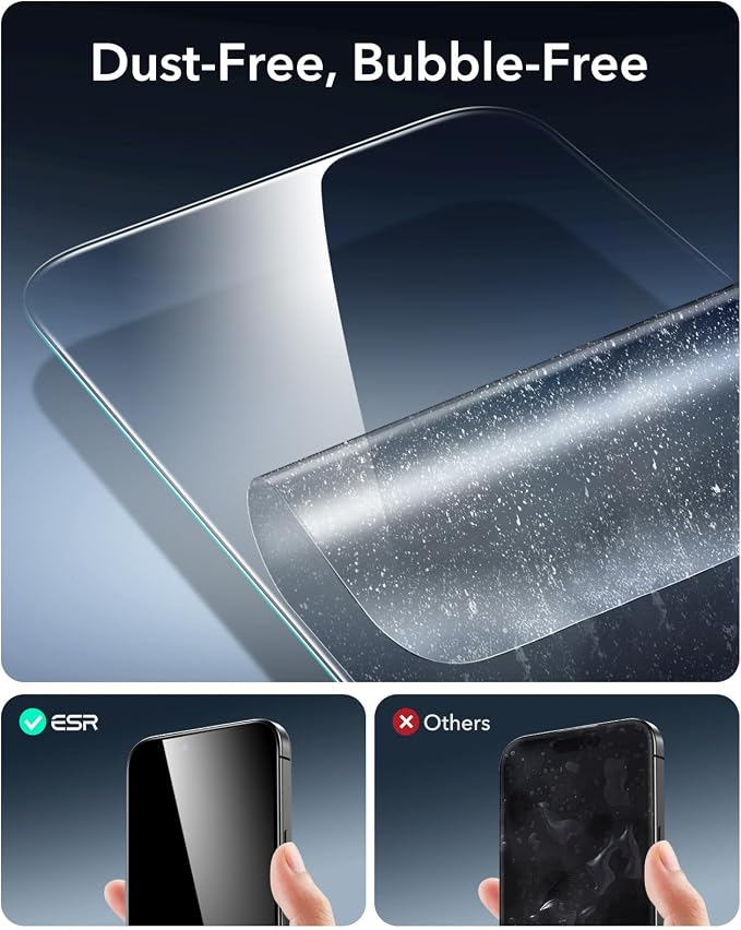 ESR 3 Pack for iPhone 14 Plus/13 Pro Max Screen Protector Armorite | 7X Impact Absorption 9H+ Tempered Glass Easy One-Pull Installation Full-Coverage Protection UltraFit Tray Bubble-Free