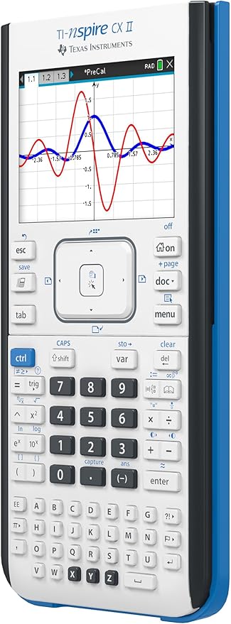 Texas Instruments TI-Nspire CX II Color Graphing Calculator with Student Software (PC/Mac) White 3.54 x 7.48