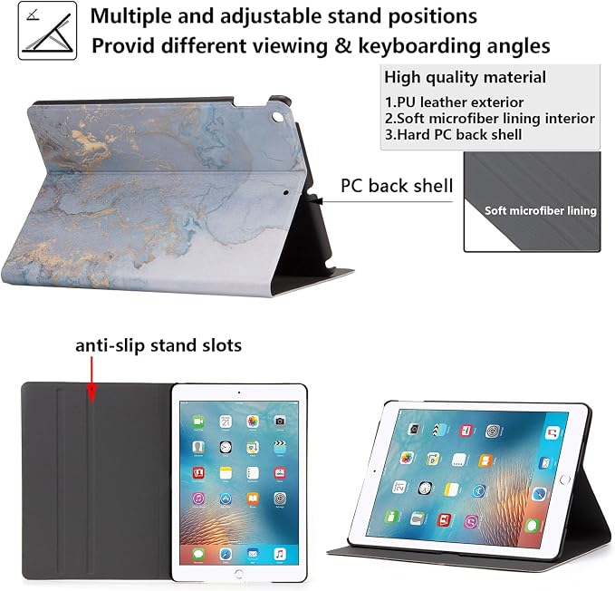 for iPad Air 3 10.5 inch Case 2019 (3rd Generation) &amp iPad Pro 10.5 2017 Cover with Stand/Pencil Holder/Pockets [Auto Sleep/Wake] Magnetic Smart PU Leather Cover Pink Mermaid Tail Scale