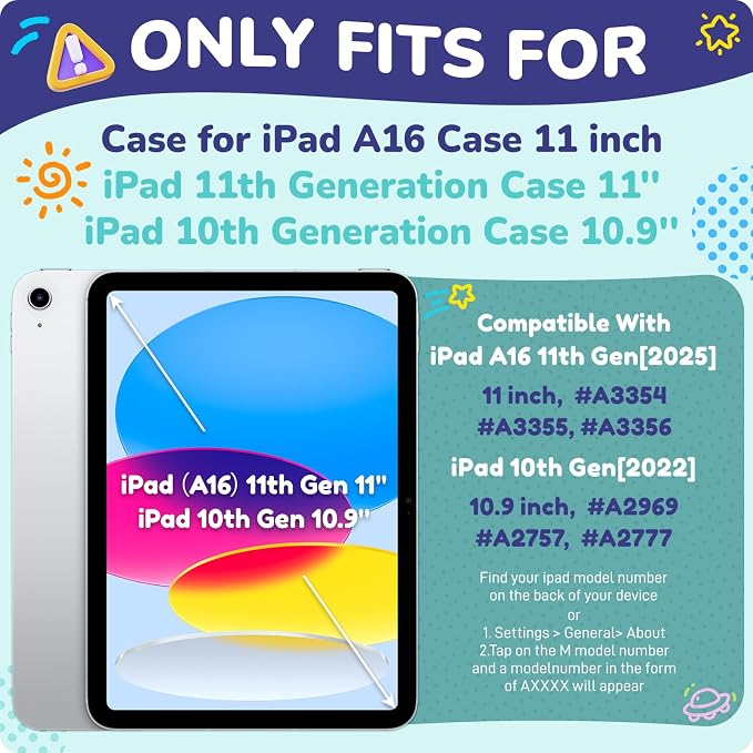 HXCASEAC Case for iPad 9th/8th/7th Generation Case Kids Boys Drop Proof | Built-in Screen Protector Pencil HolderStand Protective Silicone Shockproof Hard Rugged Black