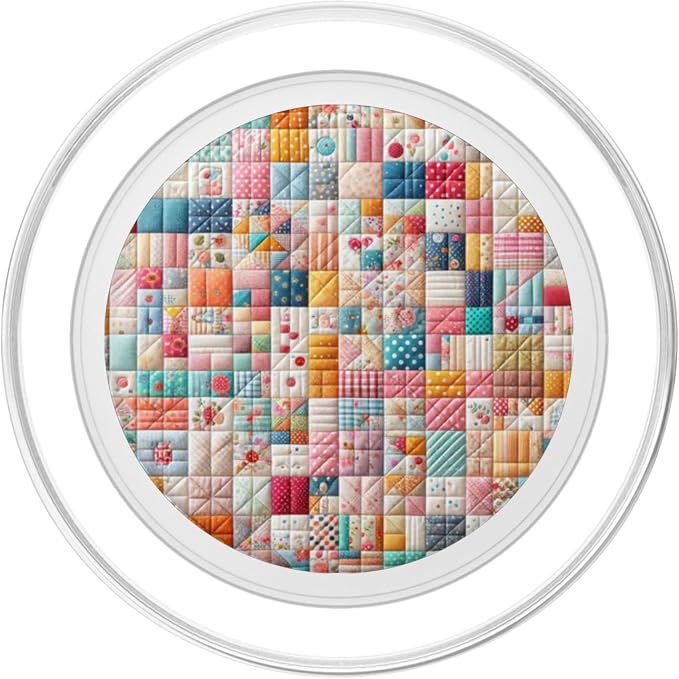Cute Quilt Block Pattern Art Style PopSockets PopGrip for MagSafe