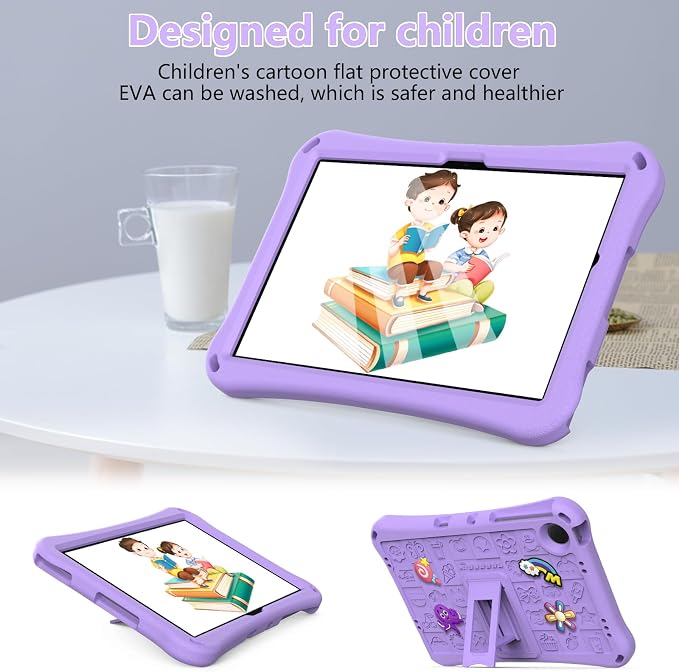 Case for iPad 10.2 Inch 2021/2020/2019/ iPad Pro 10.5 Inch/Air 3rd Gen (2019) Shoulder Strap Kickstand Children Friendly Anti-Scratch Shockproof Case Lightpurple