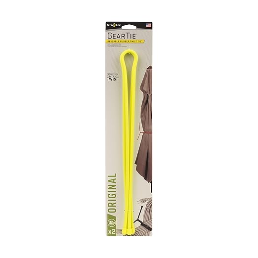 Nite Ize GT32-2PK-33 Gear Tie, 32" - 2-Pack, Neon Yellow, 2 Count