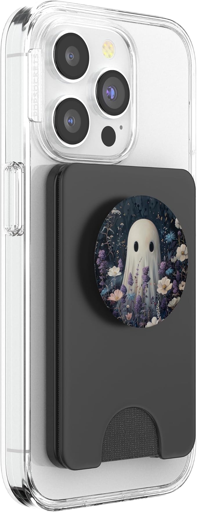 Spooky Ghost Floral Purple Wildflower PopSockets Adhesive PopGrip