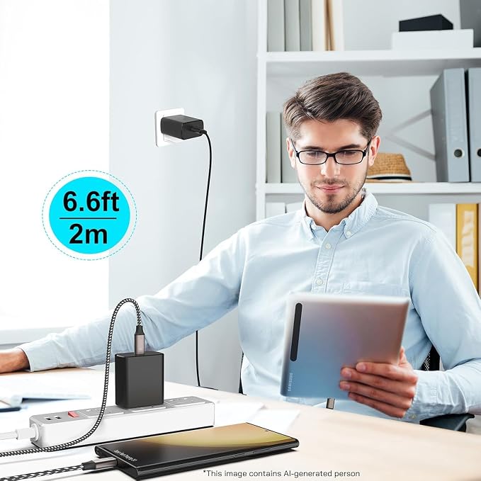 45W USB-C Charger2-Pack 45 Watt Super Fast Charger Type C Wall Charging Block with 2X 10FT Type C Cable for Cable for Samsung Galaxy S26 Ultra/S26/S25+/S25 Ultra/S24+/S23/S22Note 10/20 Tab S9...
