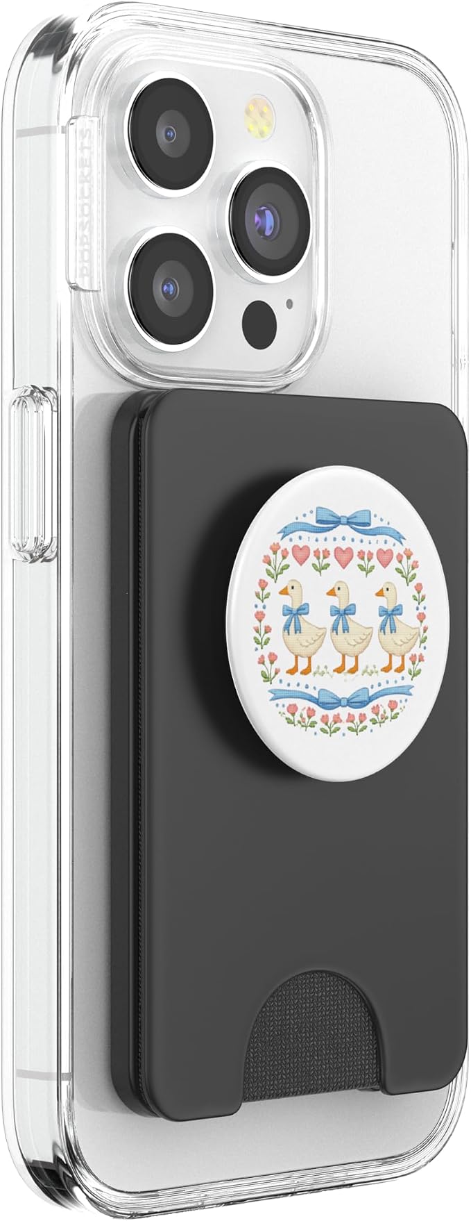 Vintage Geese with Bows Flowers and Hearts 80's Style Goose PopSockets PopGrip for MagSafe