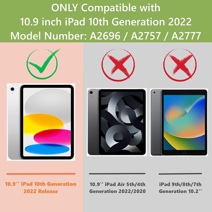 Case for iPad A16 11th Gen 11/10th Gen 10.9 2025/2022Notebook | Black PrintSlim Durable Foldable Stand PU Leather Pencil Holder Card Slot Auto Wake，Auto Sleep