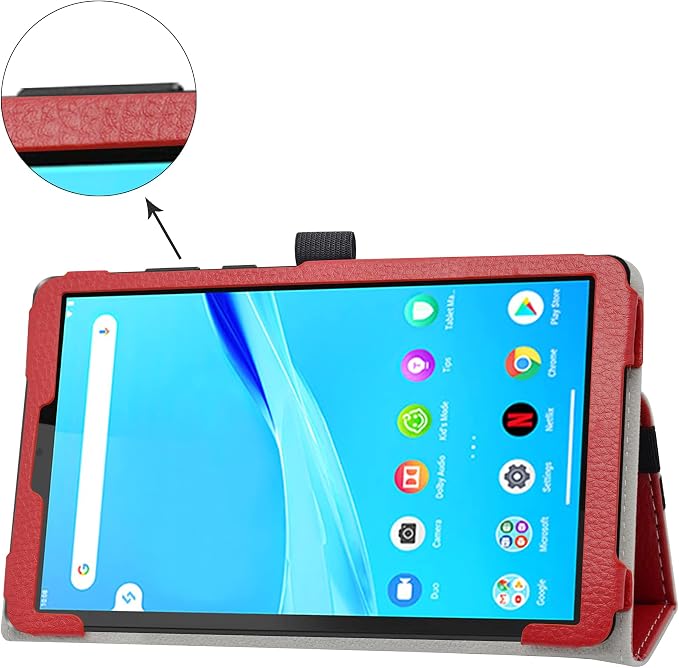 Bige for Lenovo Tab M8 FHD (2nd Gen) CasePU Leather Folio 2-Folding Stand Cover for Lenovo Tab M8 FHD (2nd Gen) TB-8705F 8 Tablet(Only fit Lenovo TB-8705F)Black