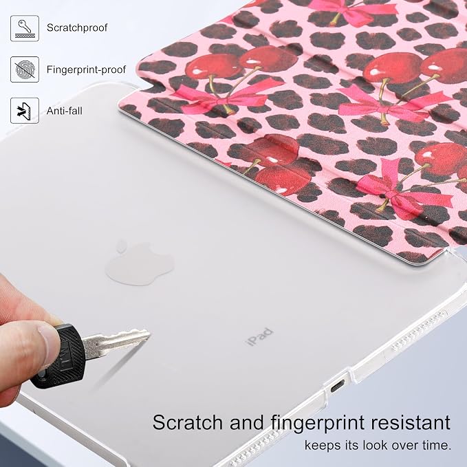 case for ipad 11th Generation11 Inch 2025 (A16 Chip) &amp 10th Gen 10.9 Inch 2022 - Slim Scratch-Resistant Hard PC Translucent Back Shell Smart Cover Wake/Sleep FunctionBlack Bow