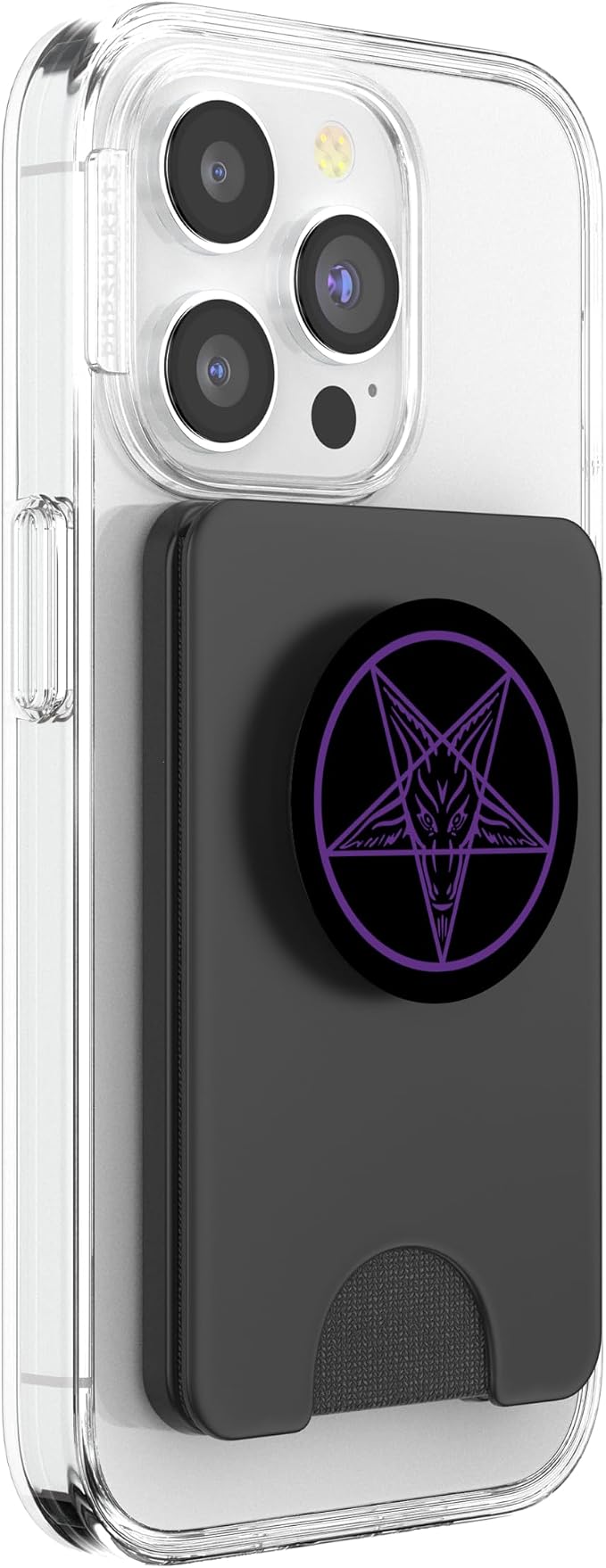 Purple Satanic Pentagram Star Baphomet Devil Hail Satan 666 PopSockets Adhesive PopGrip