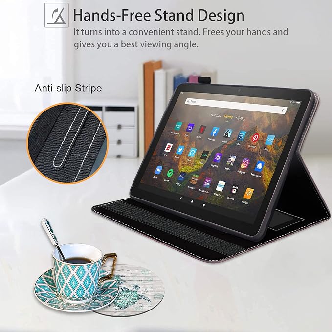 Case for All-New Amazon Kindle Fire HD 8/Fire HD 8 Plus Tablet (12th/10th Generation 2022/2020 Release) - Premium PU Leather Cover with Auto Sleep Wake Bible Verse Jeremiah 29:11