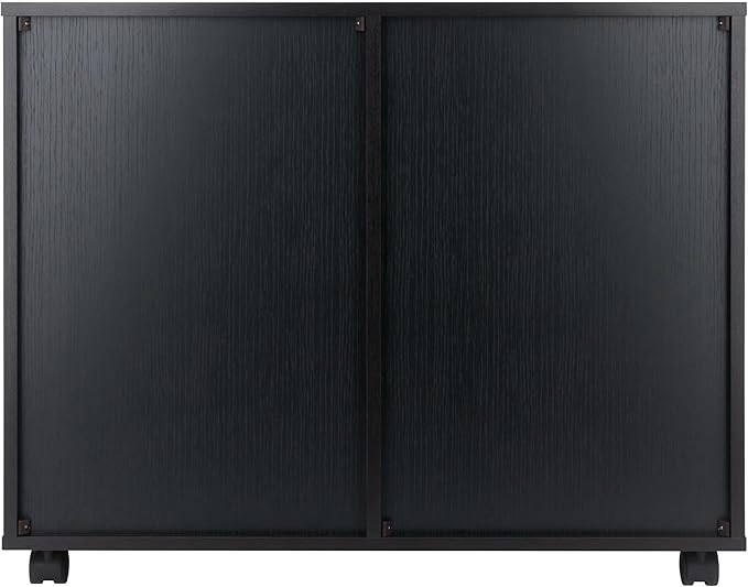 Winsome Halifax Storage Mobile Cabinets, 2 Doors, 6 Drawers, for Home Office, Black
