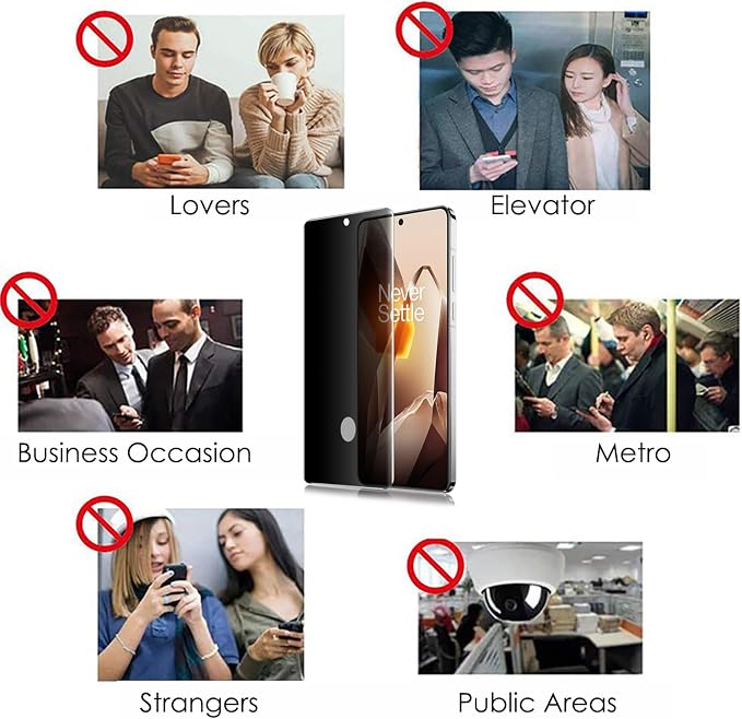 Privacy Screen Protector for OnePlus 13-3 Pack Tempered Glass UV Set Anti Spy 9H Scratch Resistant Sensitive Touch Edge to Edge Full Coverage