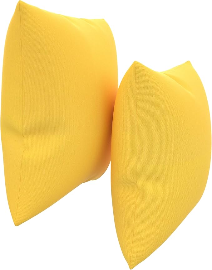 Covers & All Sunbrella Outdoor Throw Pillows, Pack of 2 Water Resistant & UV Fade Resistant Premium Square Throw Pillows (Inserts with Covers) for Indoor & Outdoor Use,16" x 16" Canvas Sunflower