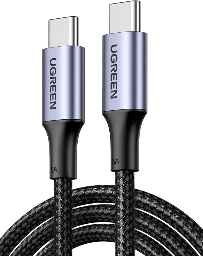 UGREEN USB C Charger with 100W USB C to USB C Cable (2-Pack) Fast Charging Wall Charger Bundle for MacBook Pro/Air iPad Pro iPhone 15/16 Samsung Galaxy S24 Pixel USB-C Laptops &amp Phones
