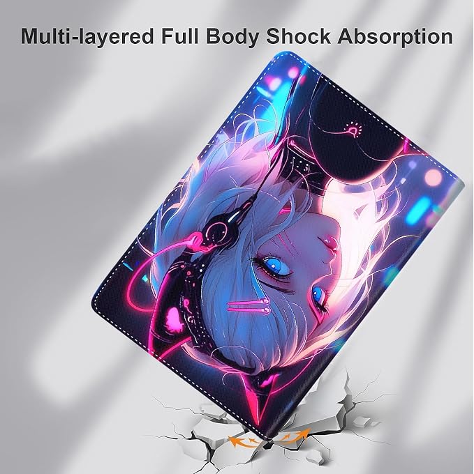 Case for iPad (A16) 11th Generation 11 Inch (2025) iPad 10th Generation 10.9 Inch (2022)，Slim Fit Foldable Standing Cover Case with Auto Sleep/Wake ，Red Moon Japanese Landscape