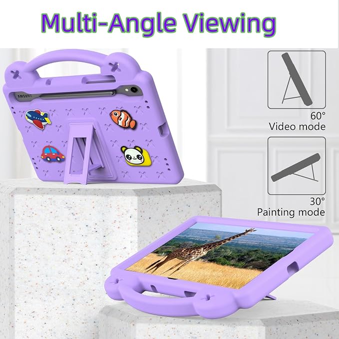 Kids Tablet Case with Built-in Kickstand and Handle Shockproof Cute Cover Lightweight Compatible with Samsung Galaxy Tab A7/S6 Lite 10.4” Pink