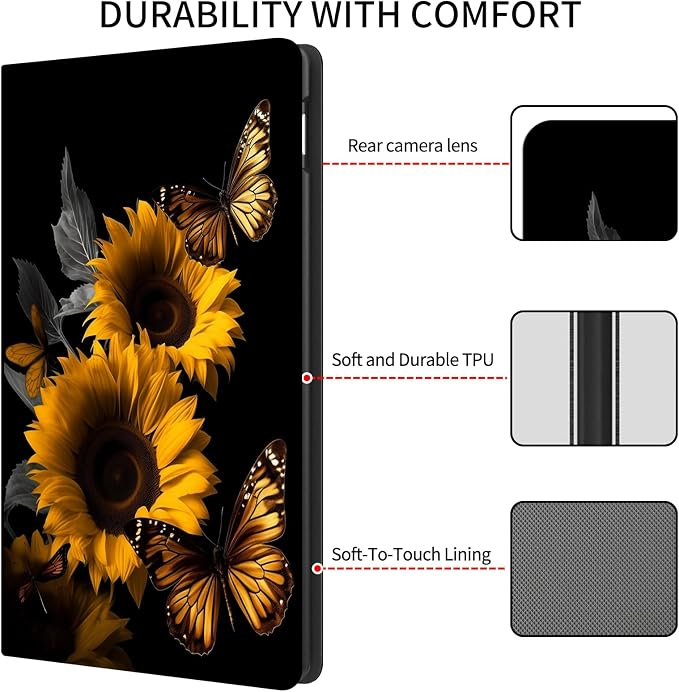Case for 7 All-New Kindle Paperwhite (12th Generation 2024) and Kindle Colorsoft Signature Edition CoverSlim PU Leather Smart Cases with Auto Wake/Sleep-Black Cat Night Sky