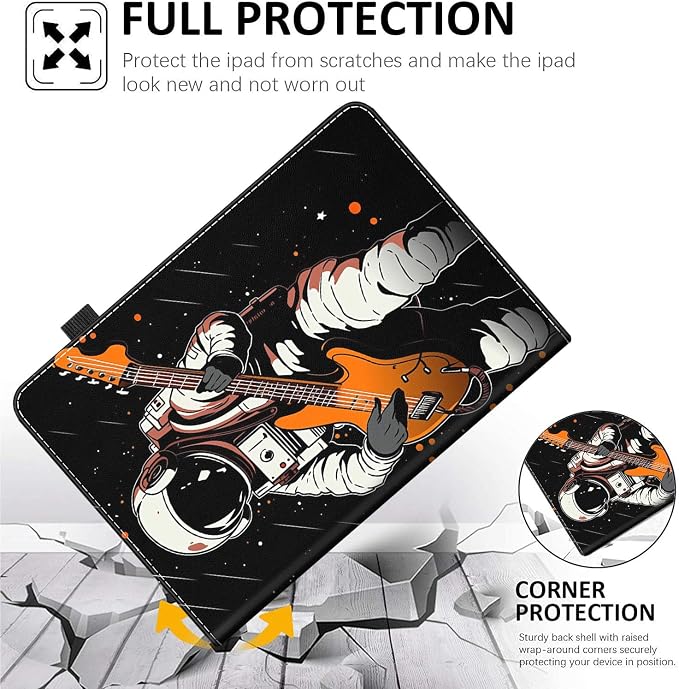 Case for All-New Amazon Fire HD 10 and 10 Plus Tablet (13th/11th Generation 2023/2021 Release) 10.1 Multi-Angle Smart Stand Cover Auto Sleep/Wake Skull and Fire