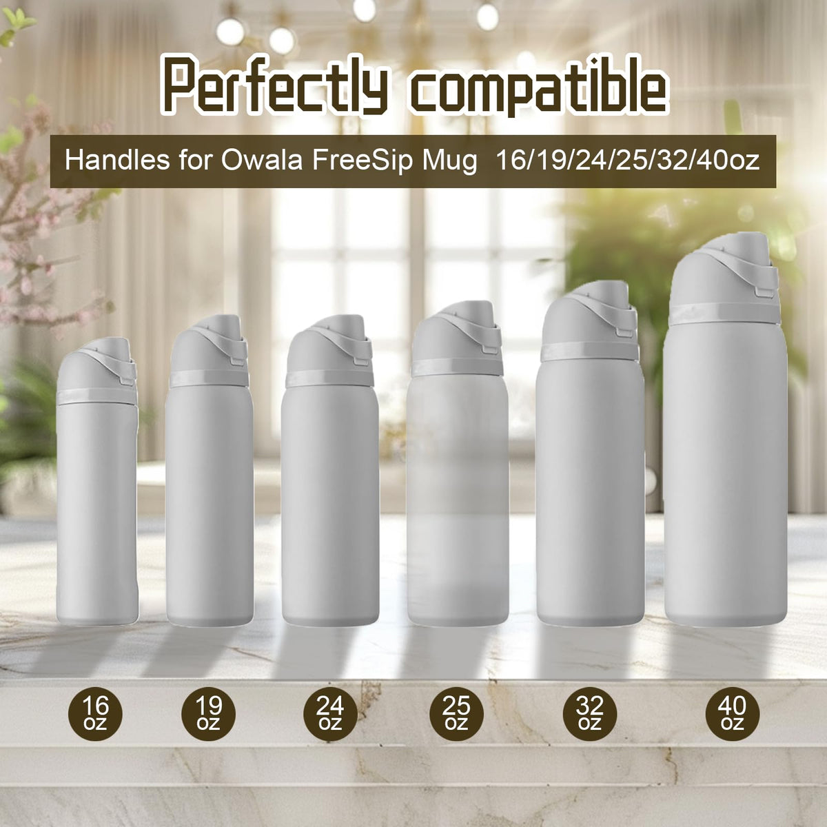 JTJEI 2pcs Handles for Owala FreeSip 16oz 19oz 24oz 25oz 32oz 40oz