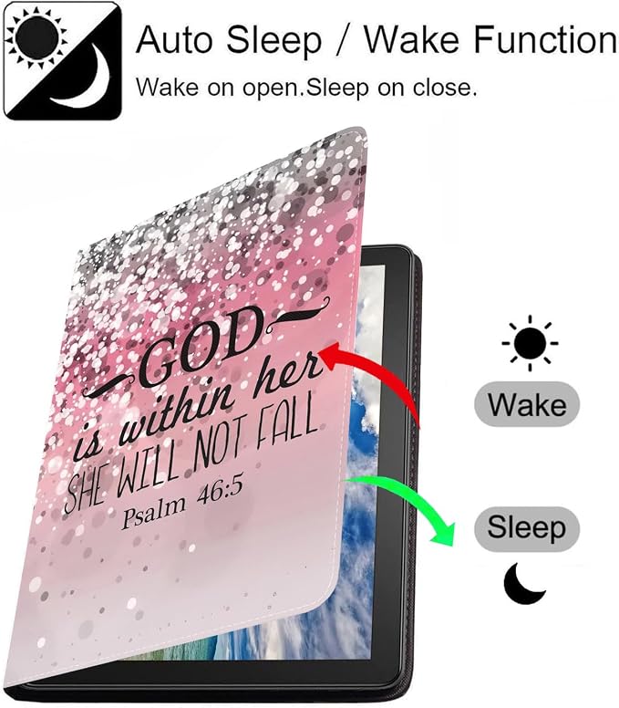 Case for iPad (A16) 11th Generation 11 Inch 2025 iPad 10th Generation 10.9 Inch 2022 Slim PU Leather Folio Smart Cover with Stand &amp Auto Wake/Sleep Bible Verse Psalm 46:10