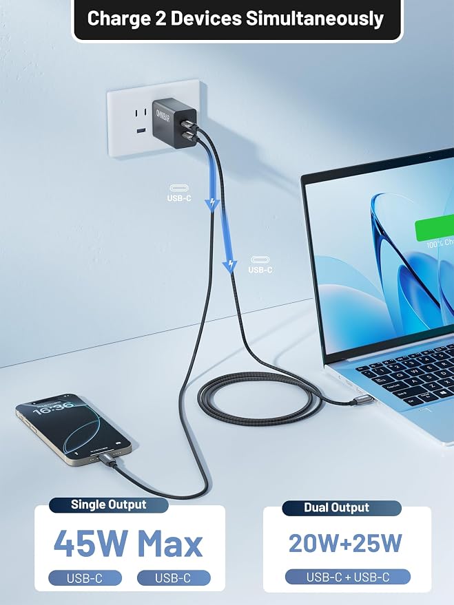 140W USB C Charger 4-Port GaN PD3.1 PPS Fast Charger Power Adapter | Foldable Plug Travel Essential for MacBook Pro/Air Laptop iPhone 17/16/15 Pro Max Galaxy S26/S25 Ultra iPad Steam Deck