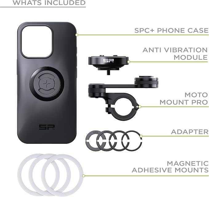 SP CONNECT Moto Bundle II with Anti Vibrations Module| SPC+ | Compatible with for Samsung S20| Motorcycle Phone Mount |Phone Mount for Motorcycle Handlebars | Cell Phone Holder