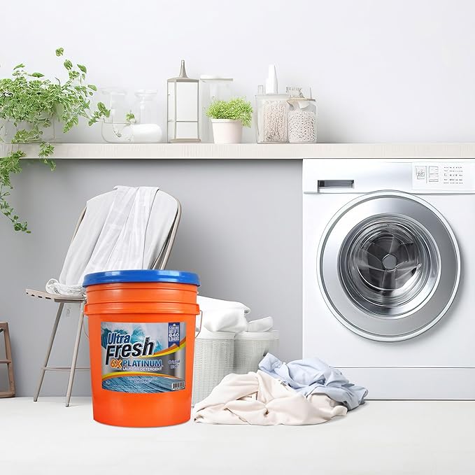 Ultra Fresh 5 Gallon Liquid Laundry Detergent Washing Soap for All Machine Types, 6X Platinum, Up to 640 Loads, Fresh Breeze