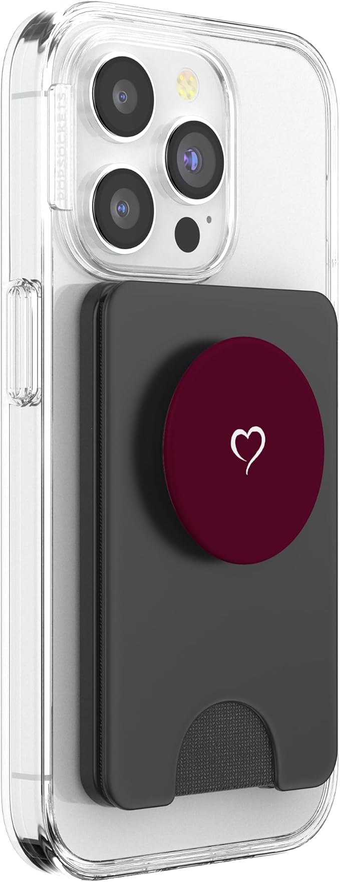 Burgundy Dark Wine Red Hand Drawn Heart Minimalist Love PopSockets Adhesive PopGrip