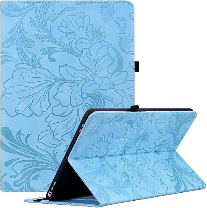 ALILANG Case for Samsung Galaxy Tab A 9.7 inch 2015 Case Model (SM-T550/T555/SM-P550/P555) Multi-Angle Viewing Protective Tablet Cover with Folding Stand &amp Pencil Holder -Blue
