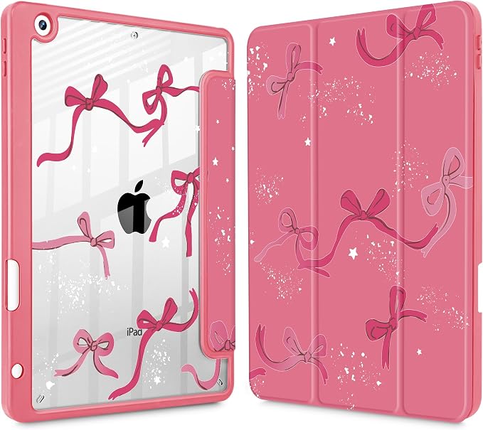 Tuiklol for iPad 10.2 inch 9th / 8th / 7th Gen 2021 2020 2019 Release Case | Built in Pencil Holder - TPU Protection Trifold Stand Stand Clear Back Tablet Cover With Auto Wake/Sleep Blue berries
