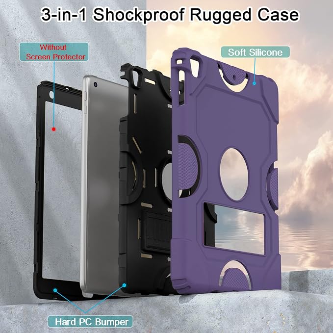 ZoneFoker Case for iPad 6th/5th Generation (9.7 Inch 2018/2017 Model) iPad Air 2 / 1st iPad Pro 9.7 Heavy Duty Shockproof Rugged Protective Case Alpine Green