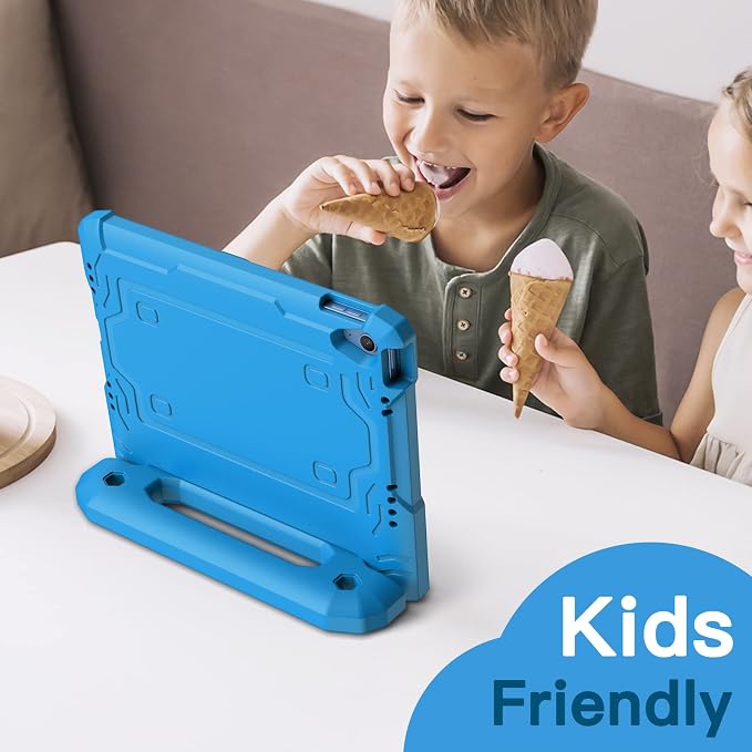 JETech Kids Case for iPad (A16) 11th/10th Gen Black | For 2025/2022 Model Built-in Screen Protector 360 Handle Stand Shockproof Kid-Friendly