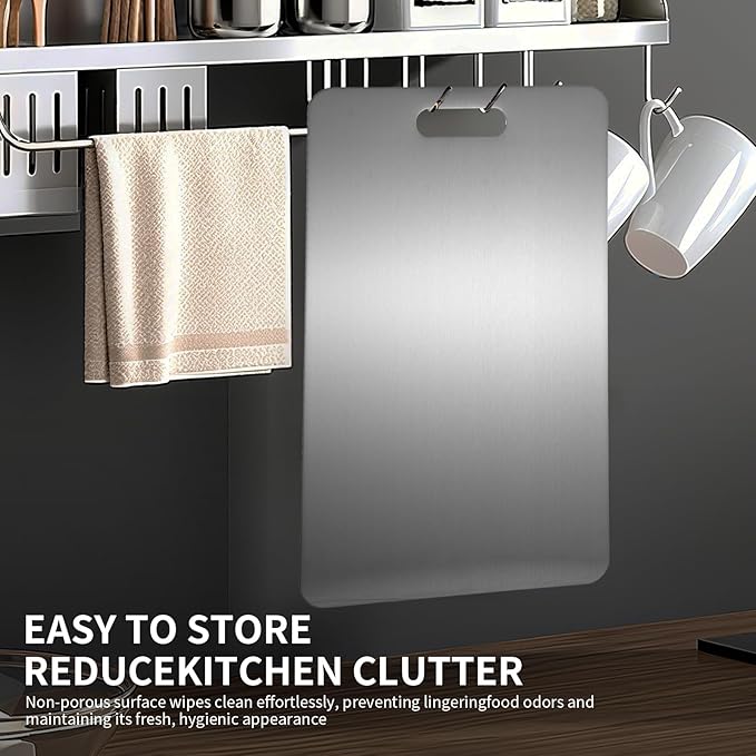 Katori Titanium Cutting Board, 100% Pure Titanium Cutting Boards for Kitchen, Double Sided Non Toxic Cutting Board,Hygiene Durable Chopping Board Suitable for Dishwasher Safe （3PC)
