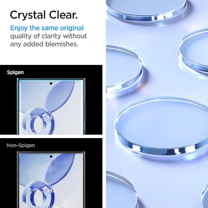 Spigen GlasTR EZ FIT Tempered Glass Screen Protector for Galaxy S24 Ultra | 9H Hardness Tempered Glass Easy Installation Kit Case-Friendly Crystal Clear Touch Responsive Oleophobic Coating