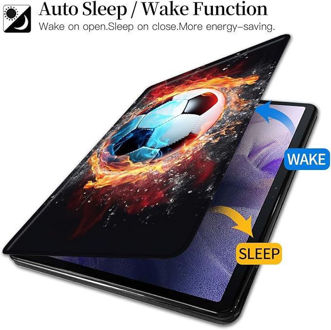 Case for Kindle Fire 7 Tablet (12th Generation 2022 Release) Baseball Theme 360 Degree Rotating Stand Protective Cover with Auto Sleep/Wake for Fire 7 2022 Tablet