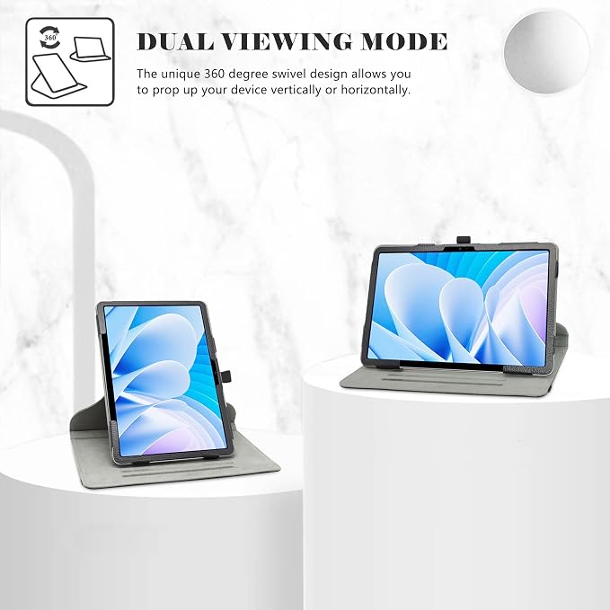 LiuShan 360 Degree Rotation Stand PU Cover for DOOGEE T30 Pro/Ultra T30s T35 T40 11 Tablet Black