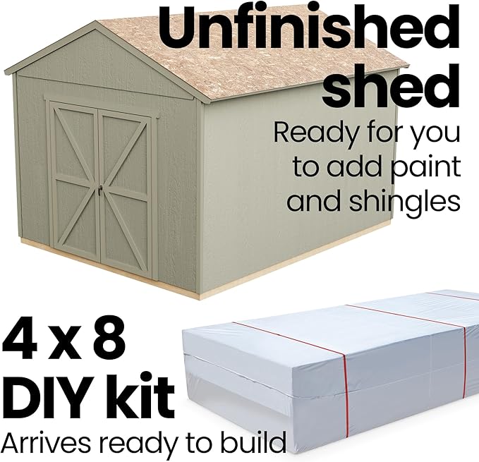 Handy Home Products Astoria 12x12 Do-It-Yourself Wooden Storage Shed- Does not Include Floor kit, Paint, or Roofing Shingles
