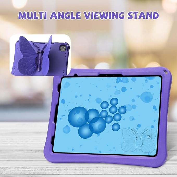 Kids Case for iPad Air 13 (2026/2025/2024) M4/M3/M2 &amp iPad Pro 13 2024 &amp iPad Pro 12.9 Cover 6th/5th/4th/3rd Gen (2022/2021/2020/2018) DIY Figures EVA Rubber Handle Stand Shockproof Bumper