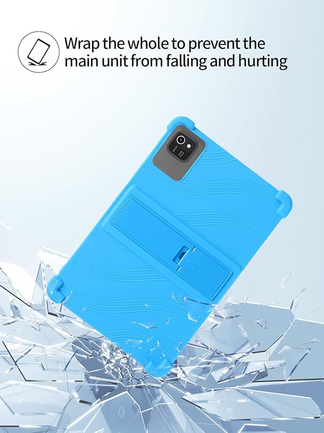 for kelankeke K10 Android 10-Inch TabletUYRUREL Skin-Friendly Soft Silicone Protective CaseFull Protection Against Drops and Scratcheswith Adjustable Viewing StandBlack.