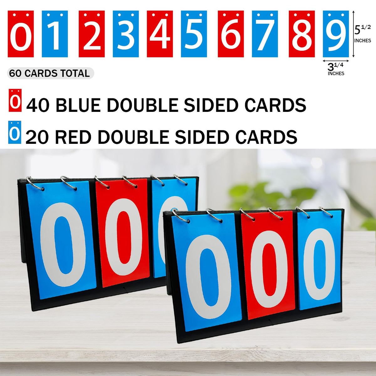 GRSECPO Portable Flip Scoreboard for Table Top Games Multi-Sport Score Keeper (Basketball, Soccer, Tennis & More)