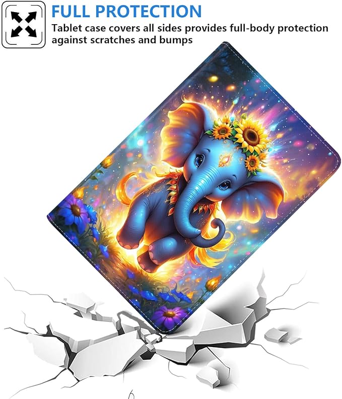 Case for iPad 6th/5th Generation (2018 2017 Model 9.7 Inch) iPad Air 2/Air 1 (9.7 Inch) Slim PU Leather Stand Folio Cover with Auto Wake Sleep African Woman Wolf