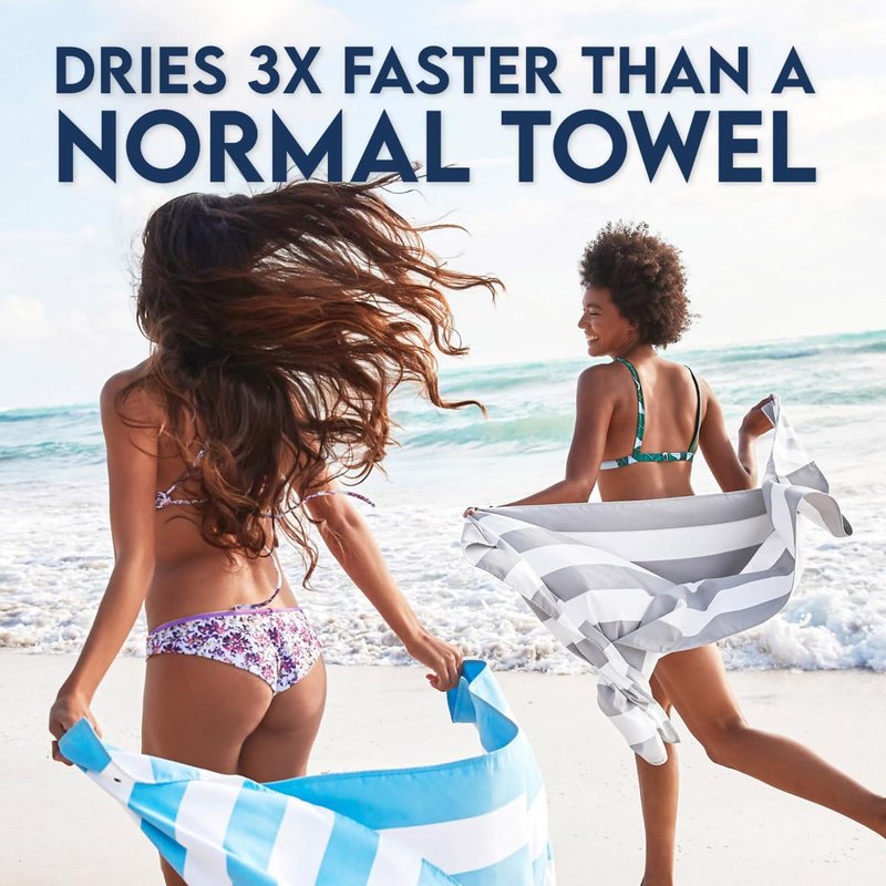 Dock & Bay Beach Towel - Quick Dry, Sand Free - Compact, Lightweight - 100% Recycled - Includes Bag - Cabana - Set E (4), Large (160x90cm, 63x35)