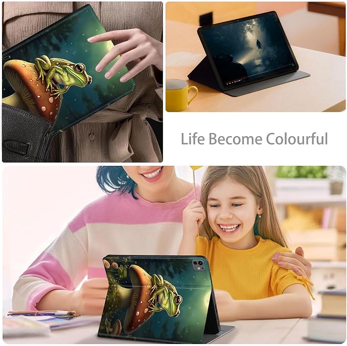 Case for iPad Air 11-inch (M4 2026 / M3 2025 / M2 2024) iPad Air 5th/4th Gen (2022/2020) 10.9 Slim PU Leather Folio Stand &amp Auto Sleep/Wake Protective Smart Cover Tree Fluorescent