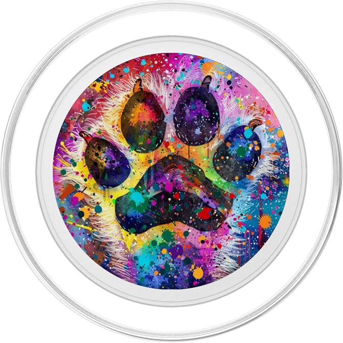 Colorful Dog Paw Print PopSockets PopGrip for MagSafe
