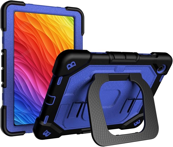 Case for Samsung Galaxy Tab A11+ 11 Inch 2025 (X230/X236B) Heavy Duty Shockproof Rugged Stand Hand Strap Protective Tablet Case for Tab A11 Plus Black+Black