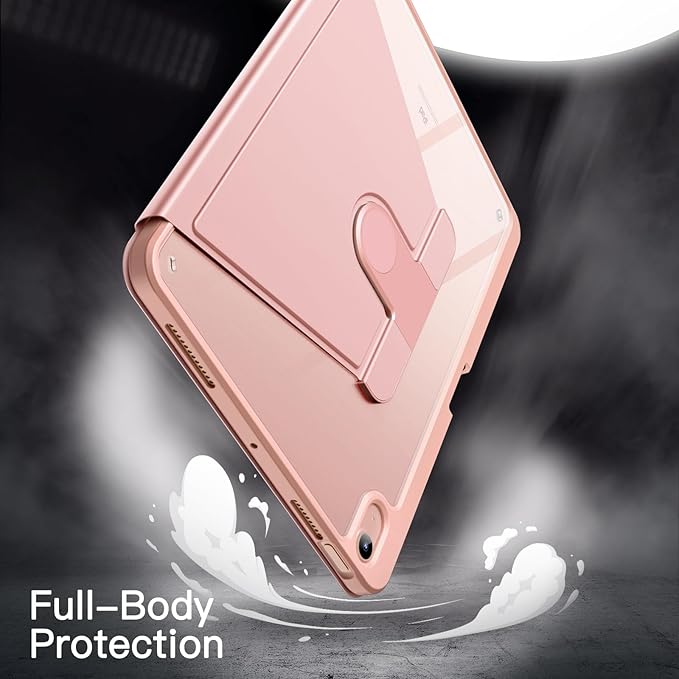 JETech Rotating Case ONLY for iPad Air 11-Inch M4/M3/M2 (2026/2025/2024) iPad Air 5/4 (2022/2020 5th/4th Generation 10.9-Inch) 360 Degree Rotation Protective Stand Cover Clear Back (Black)