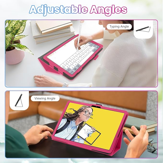 Case for Wacom MovinkPad 11 11-Inch TabletShockproof PU Leather Cover with Hand Strap Two-Fold StandCompatible with MovinkPad 11 11 Android Tablet (Black)