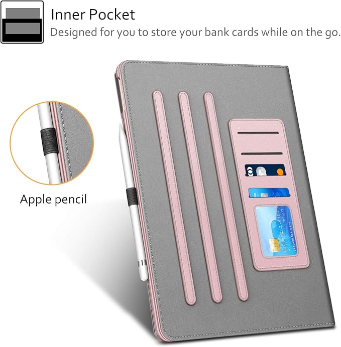 Fintie Multi-Angle Case 2017/2015 iPad Pro 12.9 inch (Old Model) 1st &amp 2nd Gen Case - [Corner Protection] Folio Stand Cover with Pencil Holder &amp Pocket Auto Wake/Sleep Blooming Hibiscus